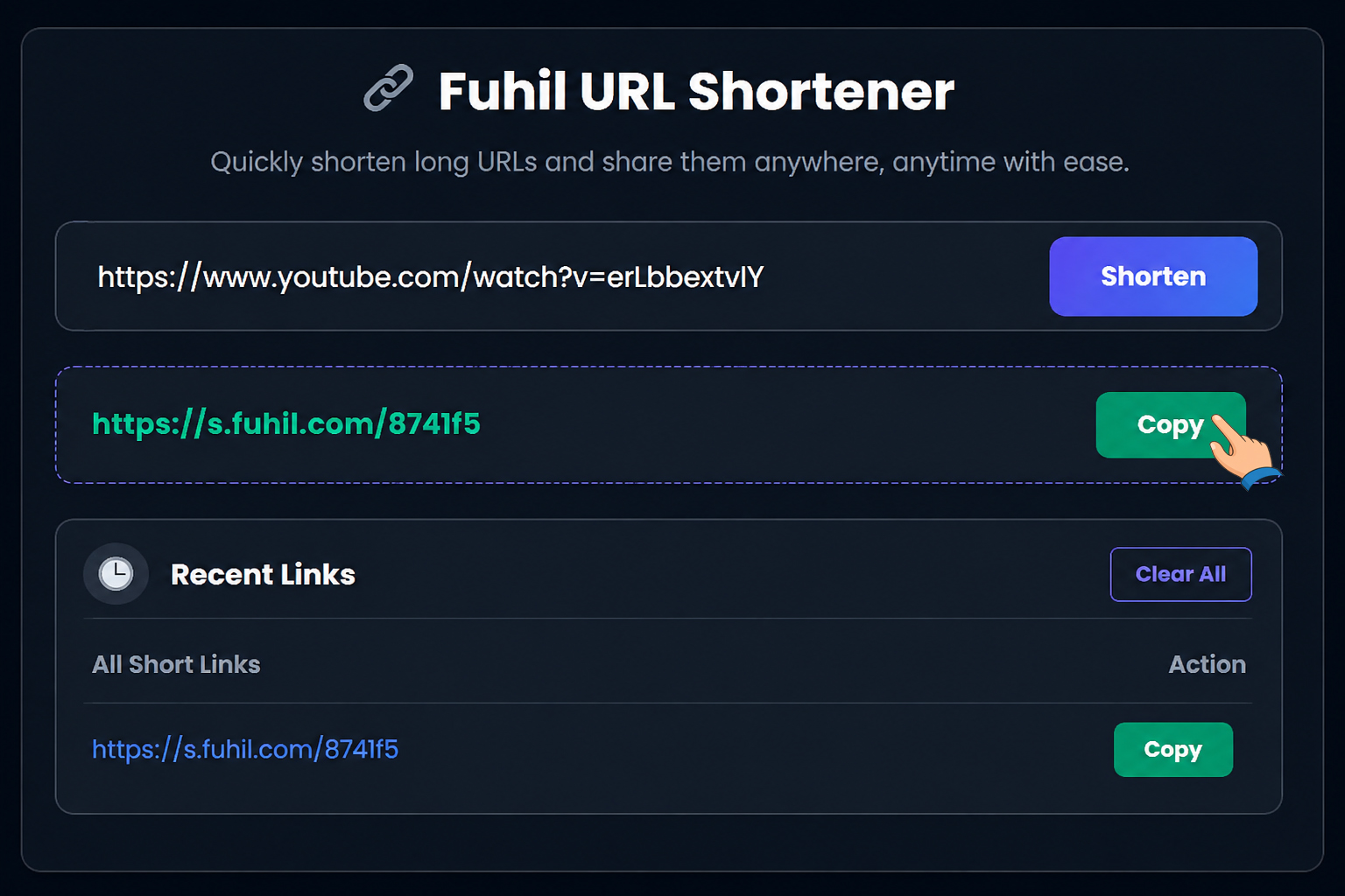 Step 2: Copy & Share Your Short Link